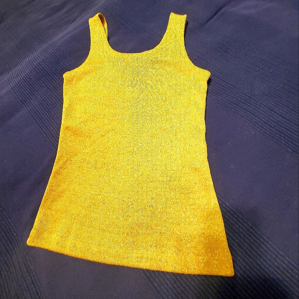 Sparkly Gold Sleeveless Women's Top, Size L